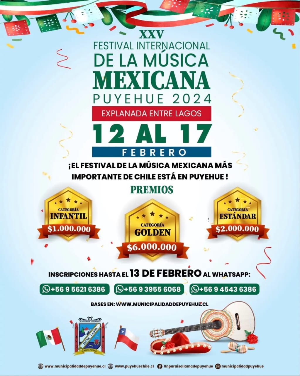 Municipalidad de Puyehue abre inscripciones para audiciones del Festival Internacional de la Música Mexicana 2024